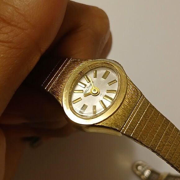 Vtg Waltham Women's Gold Tone 17 Jewels Manual Wind Analog Stainless Steel Watch - Picture 9 of 14